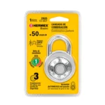 Candado de combinación de disco en blíster, HERMEX BASIC 23525