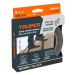 Rollo de 5 m de cinta antiderrapante negra 25mm con abrasivo 12542