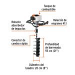 Ahoyadora a gasolina 52cc 1.9 HP Truper - Imagen 2
