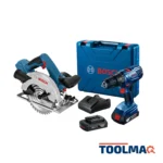 Sierra Circular 6 1/2" GKS 18V-57 + Taladro Percutor 1/2" GSB 180-LI Bosch 0615.A00.1WR-000