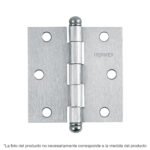 Bisagra tipo capuchina 4´´ acero cromo mate, redonda, Hermex