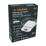 Báscula digital para cocina, con tazón, 5 kg, Truper 102421