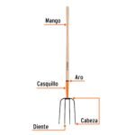 Trinche de 4 dientes para paja mango 48'' Truper - Imagen 2