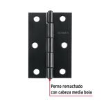 Bisagra rectangular 2-1/2" negra, hermex (Caja de 20 unidades) - Imagen 2