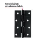 Bisagra rectangular 4" negra, hermex (Caja de 20 unidades) - Imagen 2