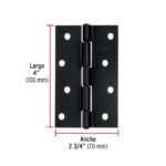 Bisagra rectangular 4" negra, hermex (Caja de 20 unidades) - Imagen 3