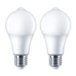 2 Focos Led Sensor de Movimiento 12W Luz Dia