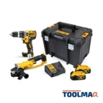 Taladro Percutor 1/2" DCD796 + Esmeril Angular 4 1/2" DCG412 20V Dewalt DCK209P2T-B2