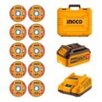 Amoladora 4½" 1000w + 1 batería 4ah y cargador 20v Ingco - Imagen 3