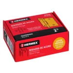 Bisagra cuadrada 2", latón antiguo, cabeza redonda, HERMEX 43244