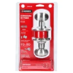 Cerradura tipo oval para entrada, cromo mate, HERMEX 43451