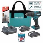 Taladro percutor 18V + 2 baterias 2ah + 50 puntas PH2 Makita