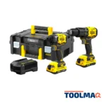 Taladro Impacto 20V + Taladro Percutor 13mm Fatmax + 2 Baterías 2AH + Cargador 2A + Maleta T-Stak SISTEMA V20 Stanley SBDI465D2T-B2