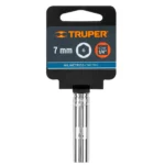 Dado largo de 7 mm, 6 puntas, cuadro 1/4", Truper 13201