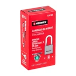 Candado de hierro 38 mm gancho largo en caja, HERMEX 43323