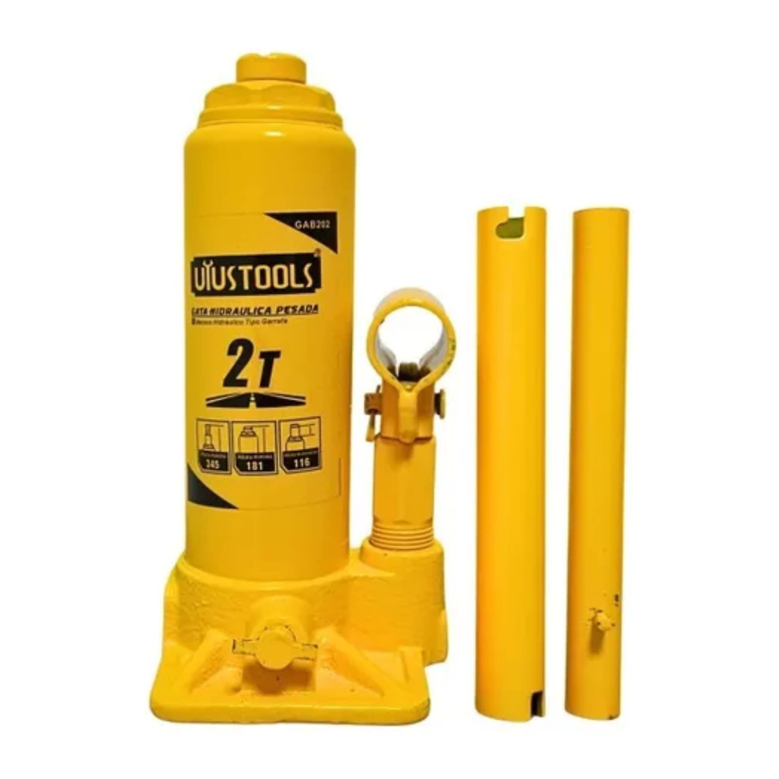 gab2024456 Gata Tipo Botella Hidráulica 2 ton Uyustools - Imagen 1