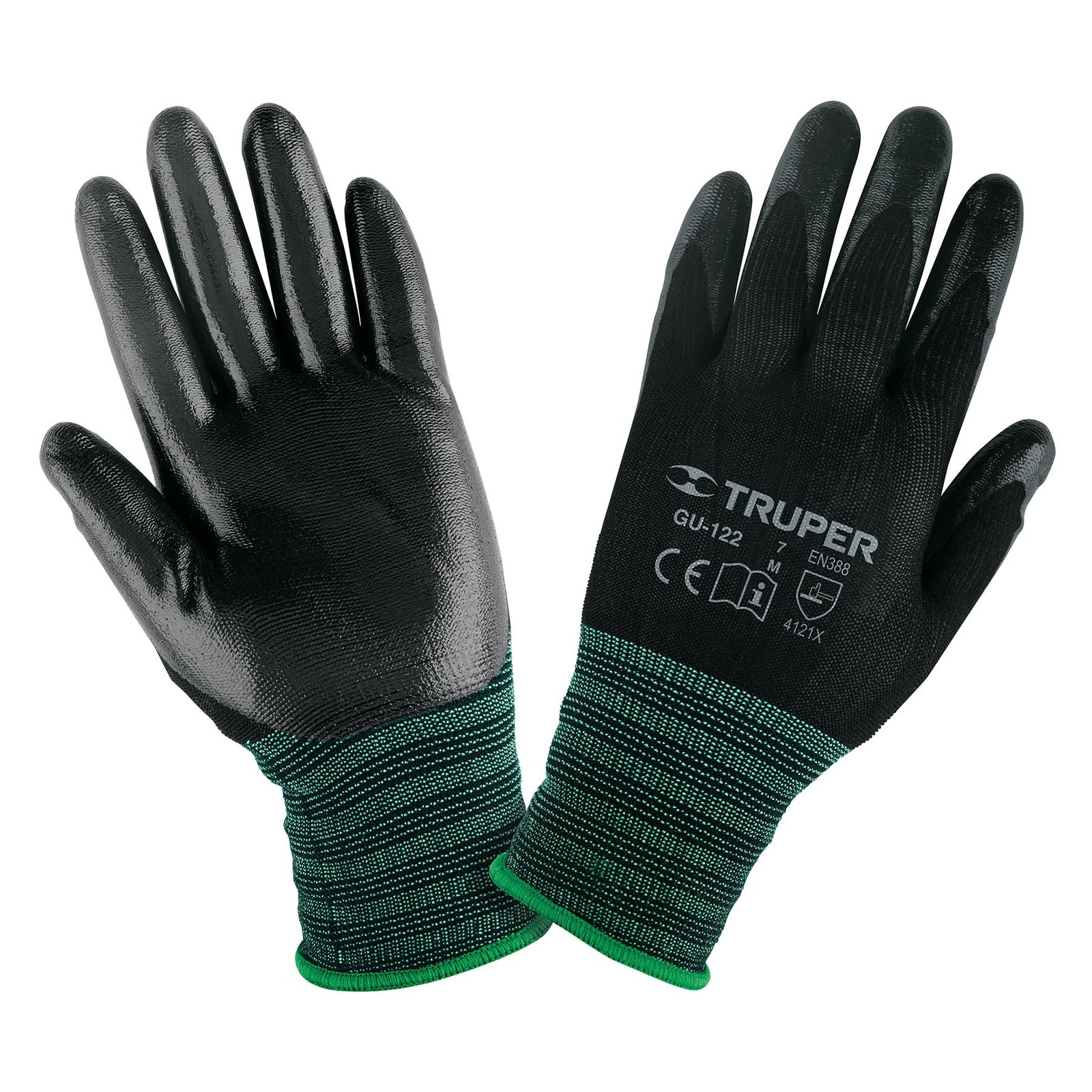 gu-1220575 Guantes de Nylon recubiertos de nitrilo talla M Truper - Imagen 1