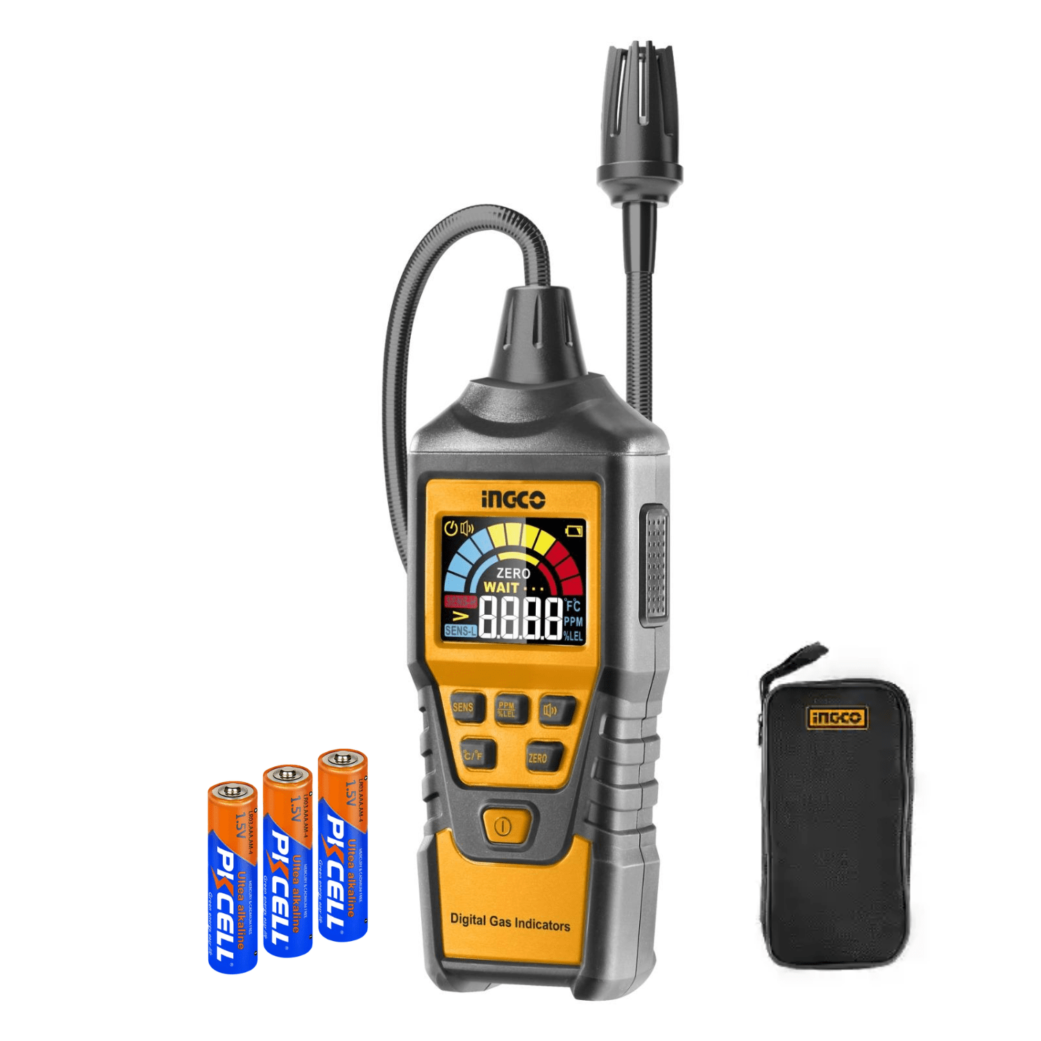 hetga014346 Medidor detector de fuga de gas Ingco - Imagen 1