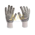 GUANTE DE HILO 10 1/2″ CON PUNTOS PVC EN PALMA Y DORSO