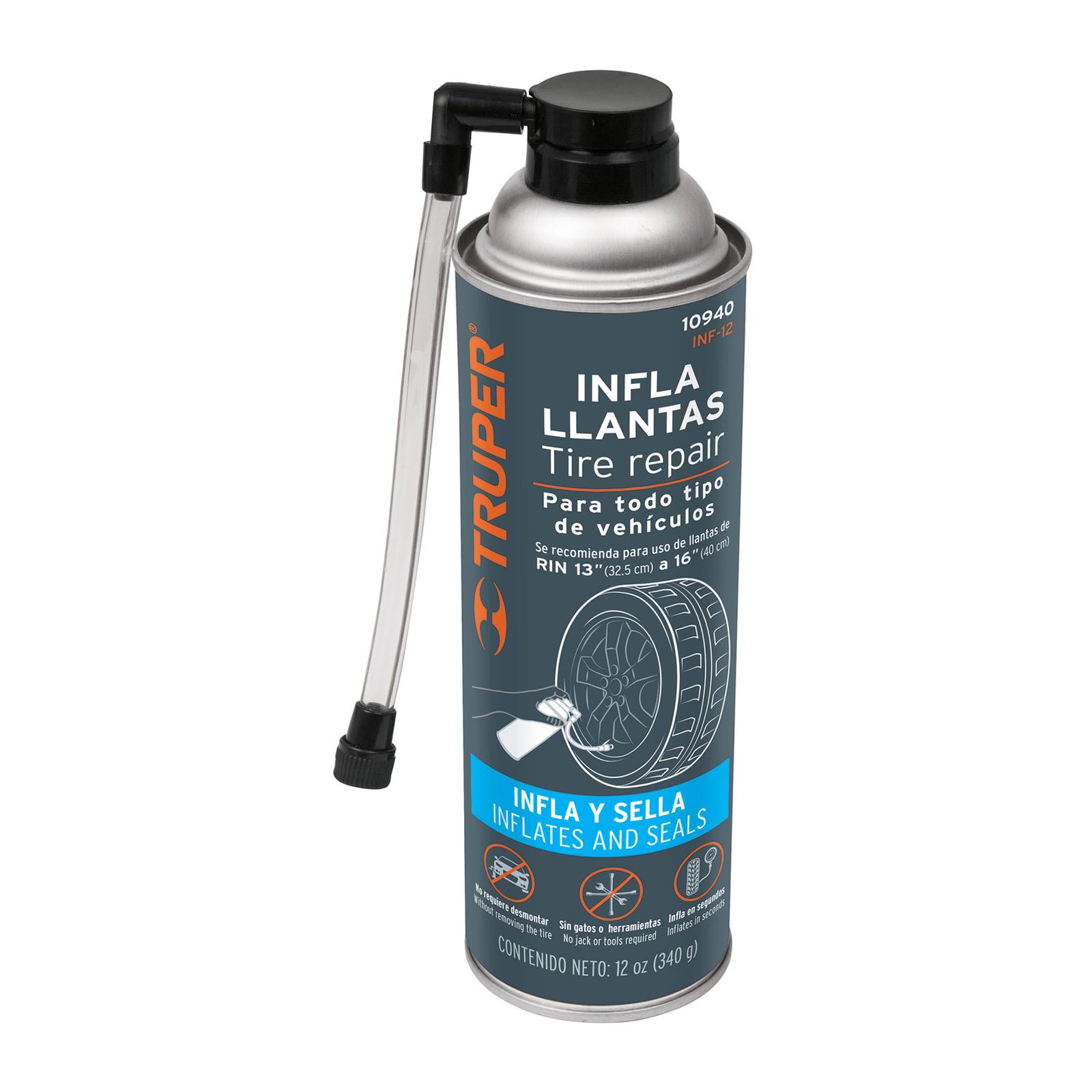 inf-12-18838 Sellador de neumáticos de 340 ml Truper - Imagen 1