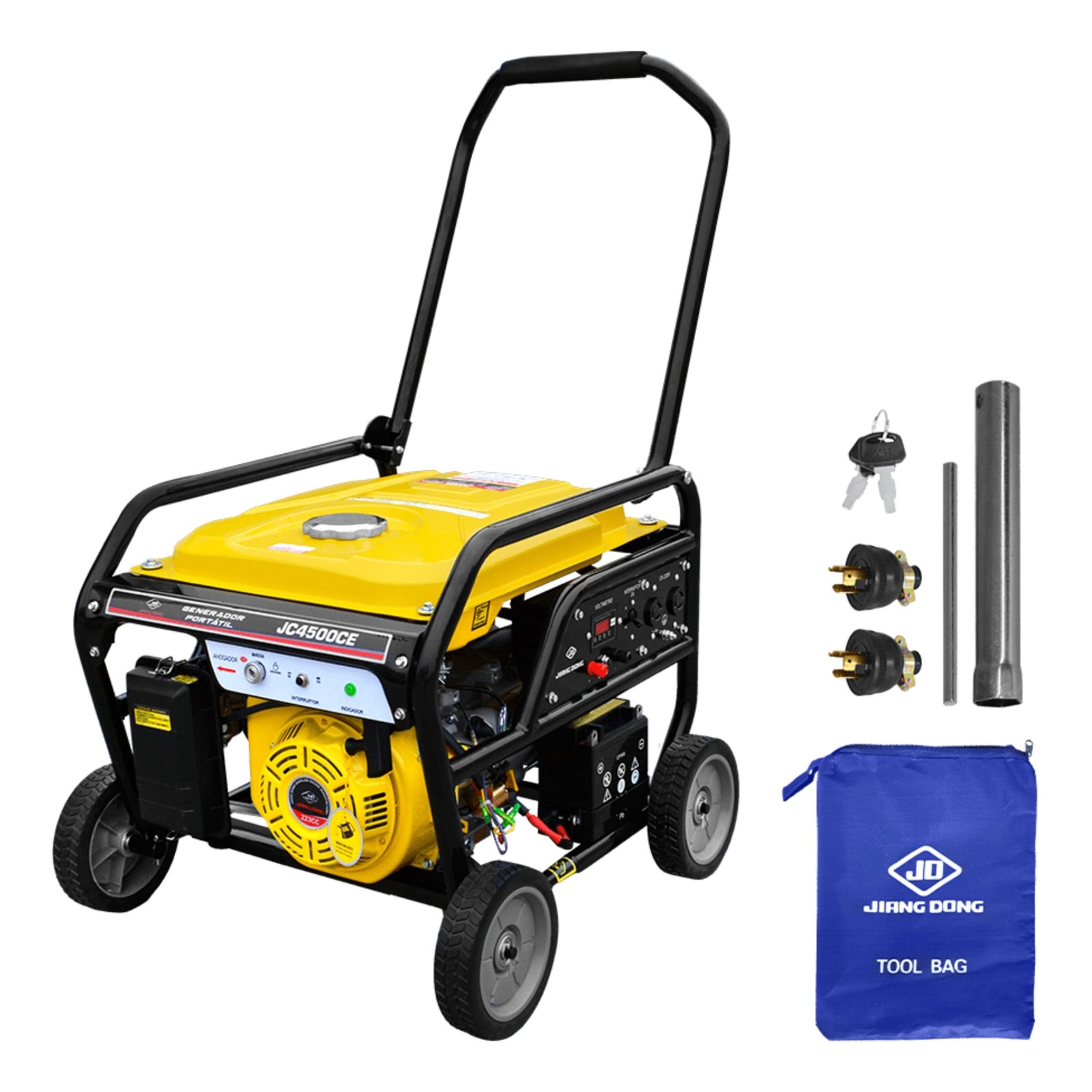 jc4500ce8163 Generador Gasolinero 4500w 4 Tiempos con Ruedas JiangDong - Imagen 1