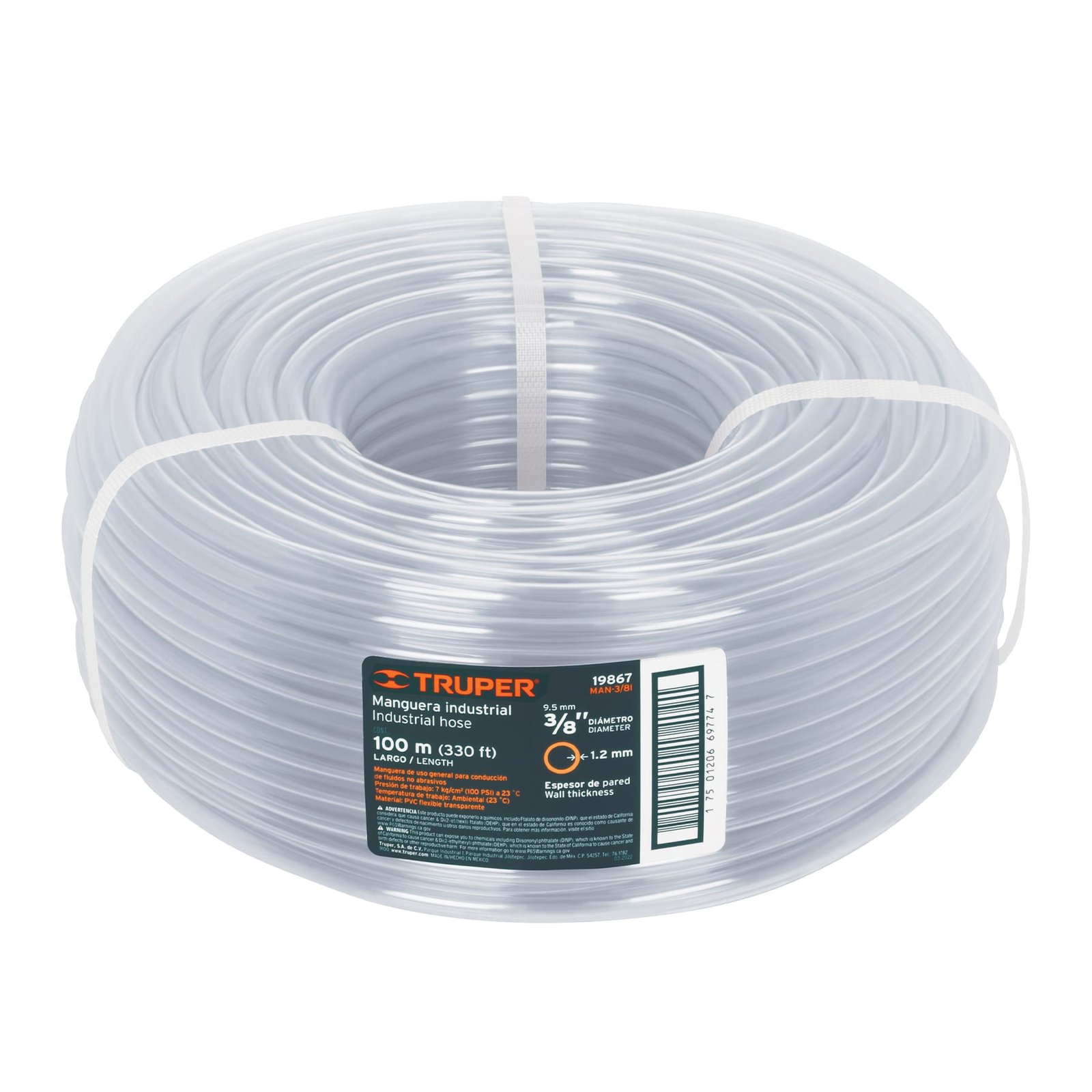 man-3-8i7723 Manguera 3/8´´ industrial en rollo de 100 m, Truper - Imagen 1