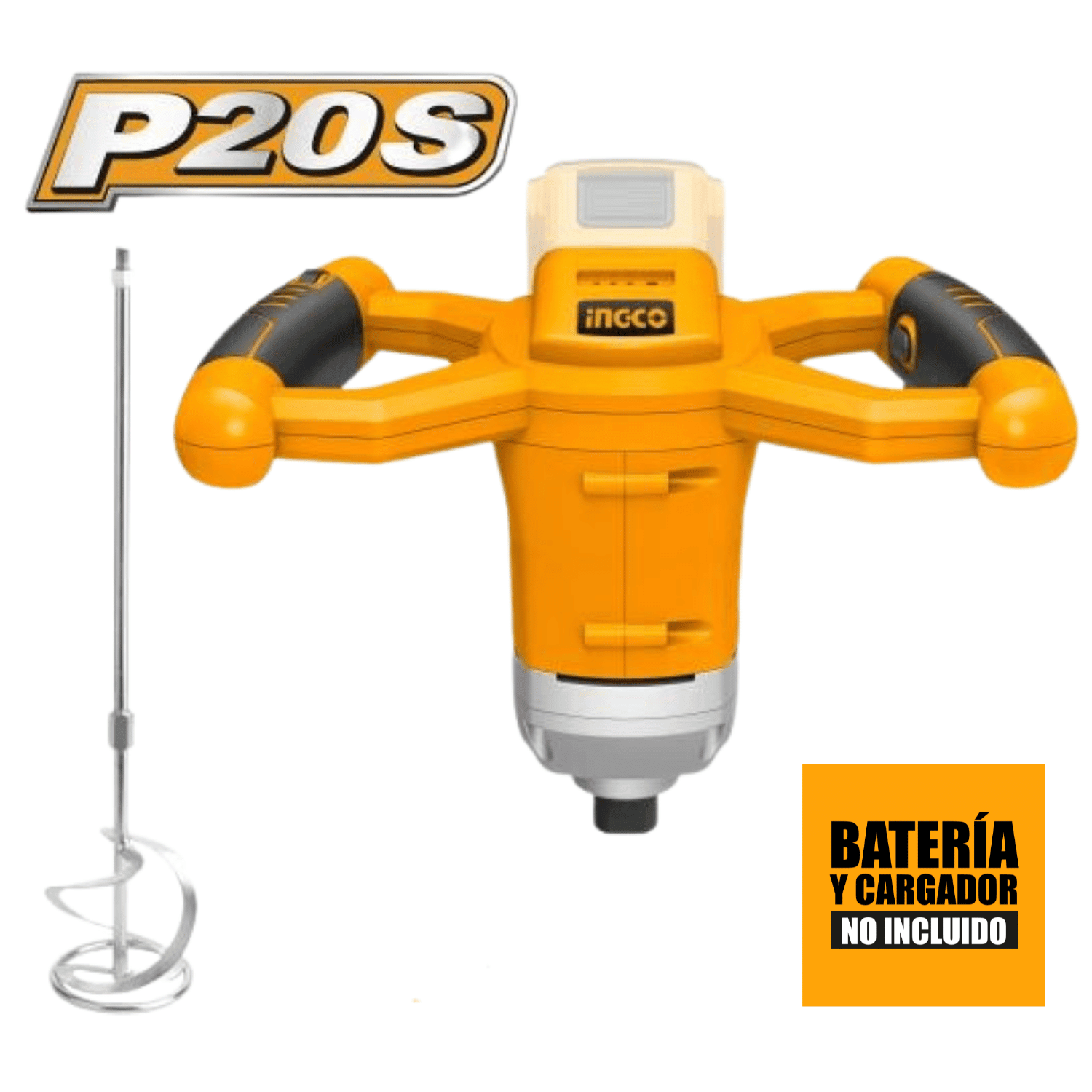 mezcladora-sin-bateria-10945 MEZCLADORA DE PINTURA 20V INGCO - Imagen 1