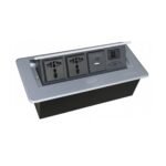 Tomacorriente para mueble 2 tomas HDMI RJ45 USB Opalux Plata