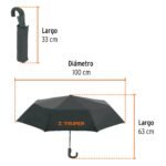 Paraguas sombrilla compacto plegable 100 cm Truper - Imagen 5