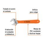 Llave francesa 15" mango PVC Truper - Imagen 3