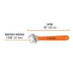 Llave francesa 15" mango PVC Truper - Imagen 2