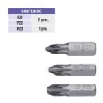 Juego de 5 puntas pozidriv combinadas largo 1'' Truper Expert - Imagen 2