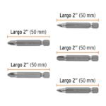 Juego de 5 puntas pozidriv combinadas largo 2´´, Expert Truper - Imagen 3