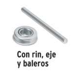 Llanta completa neumática 16'' incluye eje y baleros Truper - Imagen 3