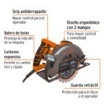 Combo sierra circular 1500w + caladora 750w + lijadora orbital 5" 260w Truper - Imagen 14