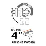 Tornillo de banco 4" tipo europeo de hierro nodular Truper - Imagen 4