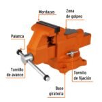 Tornillo de banco 5" uso industrial de hierro nodular Truper - Imagen 3