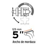 Tornillo de banco 5" uso industrial de hierro nodular Truper - Imagen 4