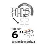 Tornillo de banco 6" tipo europeo de hierro nodular Truper - Imagen 4