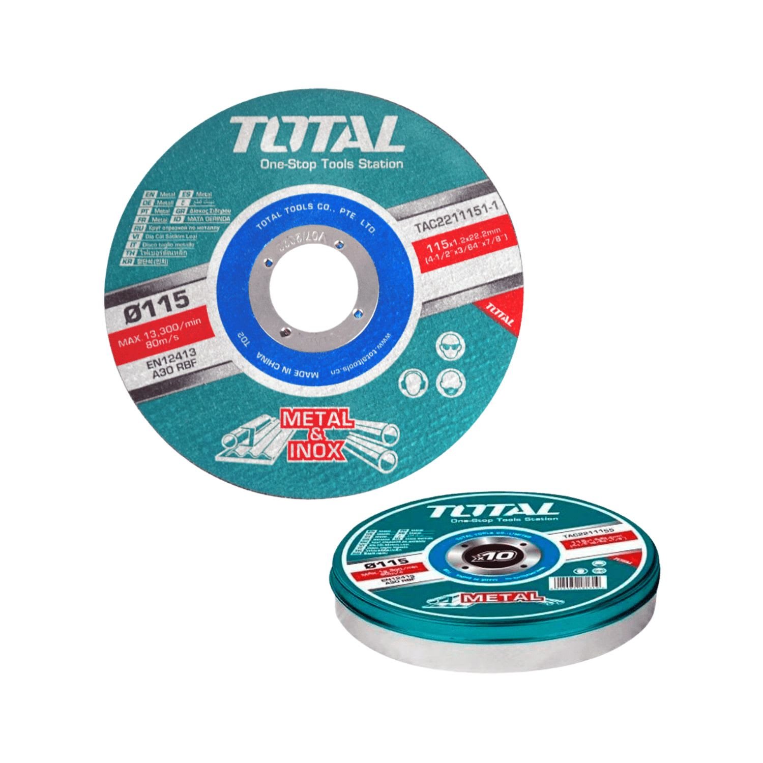 tac22111555219 DISCO CORTE METAL ACERO 4 1/2'' X10 unidades Total - Imagen 1