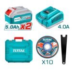 Amoladora 1200w 4½"" + 2 baterías 4ah y cargador Total - Imagen 3