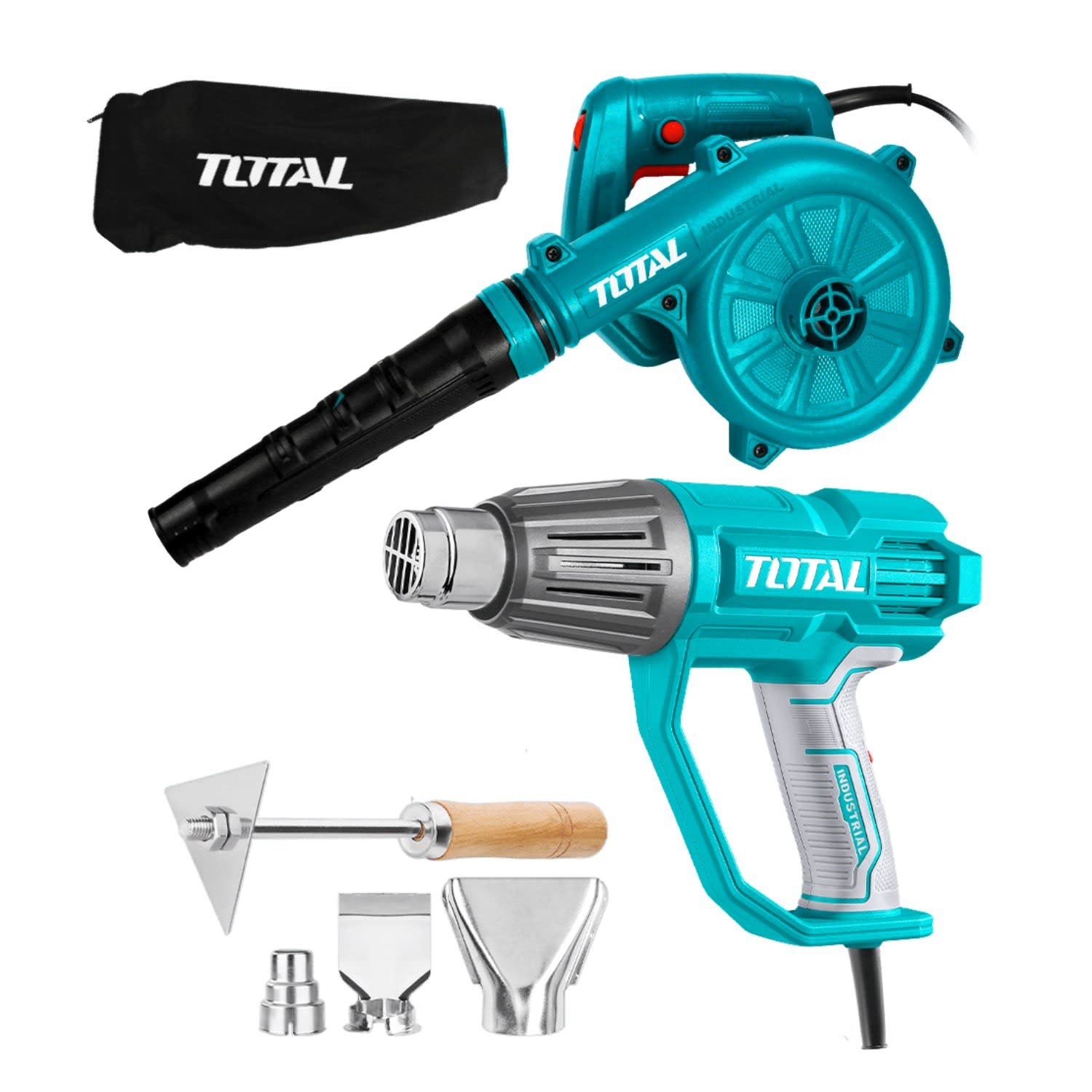 tb20078-tb60368760 Pistola de calor graduable 2000w con accesorios + Sopladora aspiradora 650w Total - Imagen 1