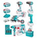 Combo Taladro 66nm + llave de impacto + Rotomartillo + Amoladora + Linterna Total