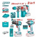 Combo Taladro Percutor 66nm + Llave de Impacto 400nm + Rotomartillo 20v Inalámbrica Total - Imagen 2
