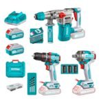 Combo Taladro Percutor 66nm + Llave de Impacto 400nm + Rotomartillo 20v Inalámbrica Total