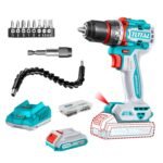 Taladro Atornillador 55nm + Accesorios + Bateria y Cargador 20v Total