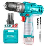 Taladro Percutor 20nm + 2 Baterías tipo C 12v + Accesorios Total