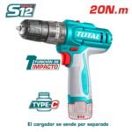 Taladro Percutor 20nm + 2 Baterías tipo C 12v + Accesorio Total - Imagen 2