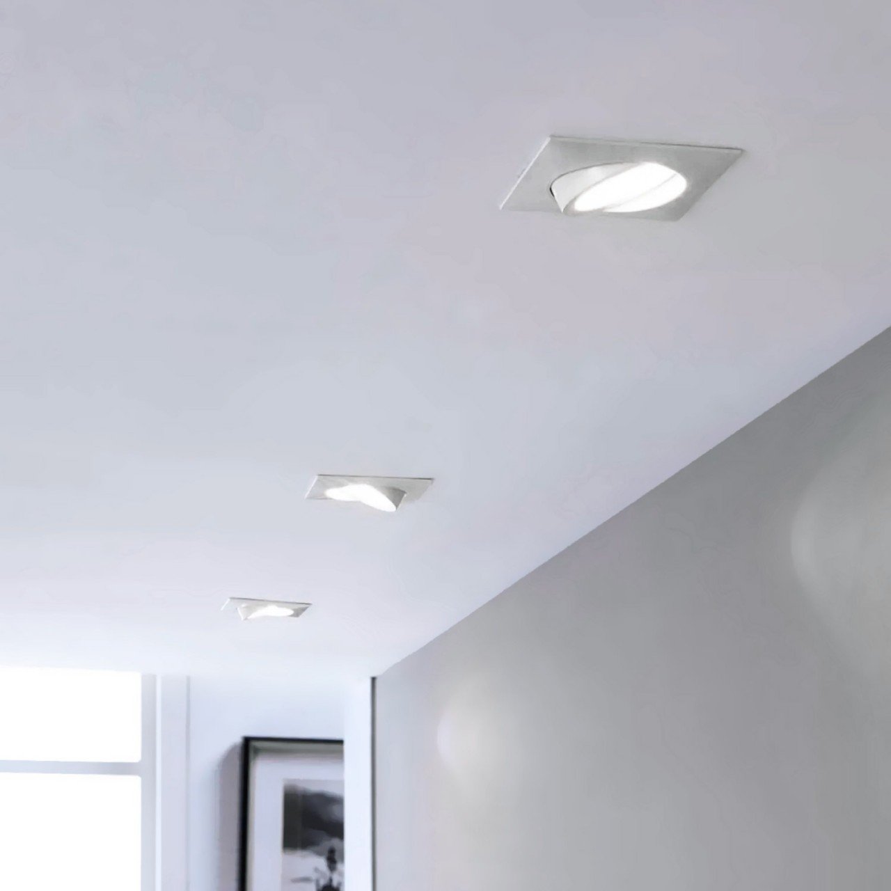 Spot LED 7W Cuadrado Empotrado Dirigible 10.5×10.5×4.4cm Blanco -Luz fría - Imagen 3