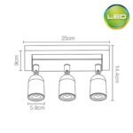 Spot LED 3x7W Adosado Dirigible Blanco – Luz cálida - Imagen 3